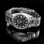 Rolex Datejust  Black Diamond Dial Stainless Steel Oyster 36mm Clone 1.1 Mens Watch