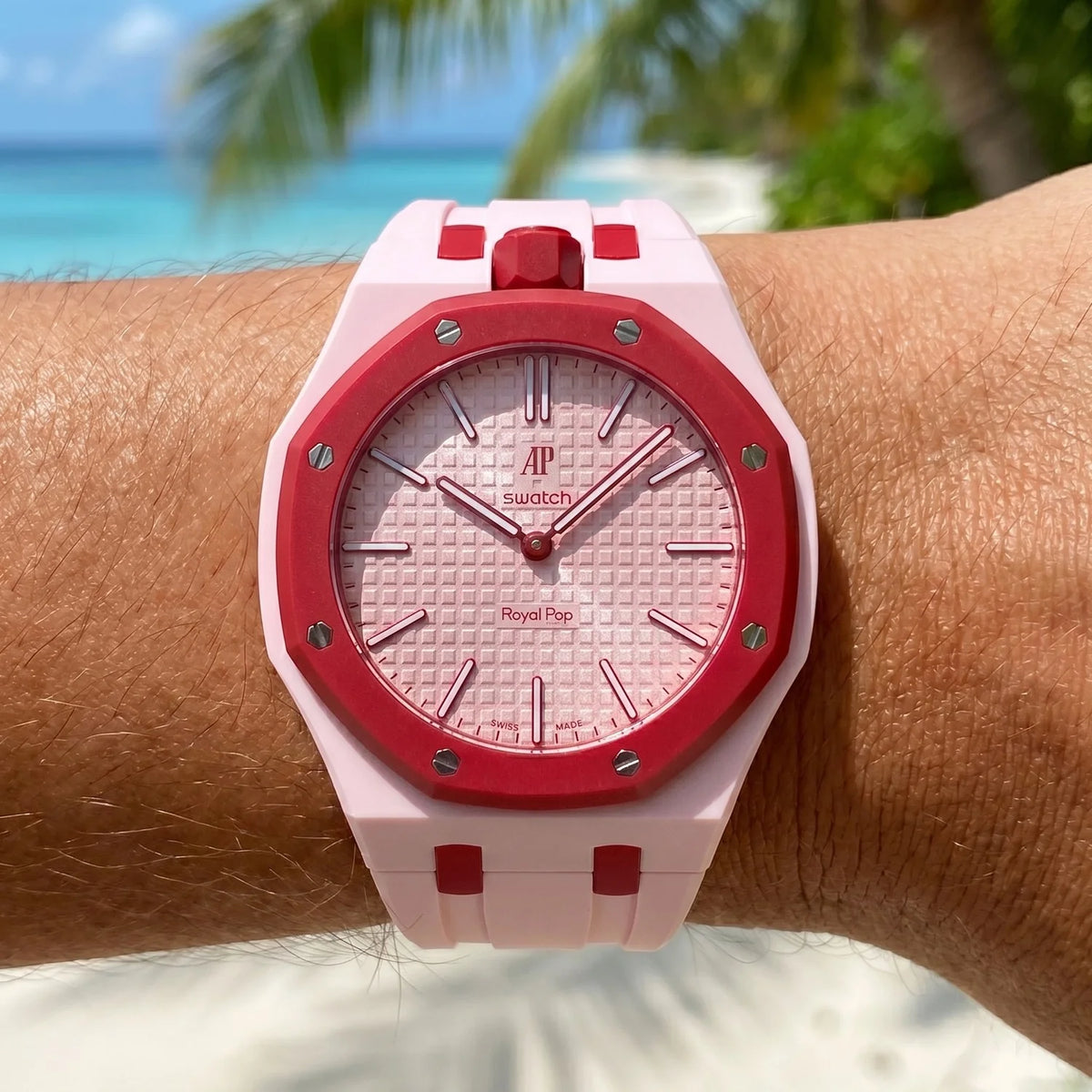 OTTO ROSSO Materiale della cassa SWATCH BIOCERAMIC Impermeabile 2 Bar Movimento Meccanico Clone 1.1