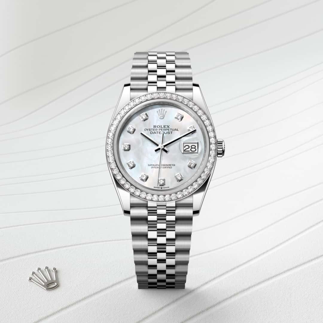 Rolex Datejust  Black Diamond Dial Stainless Steel Oyster 36mm Clone 1.1 Mens Watch