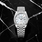 Rolex Datejust  Black Diamond Dial Stainless Steel Oyster 36mm Clone 1.1 Mens Watch