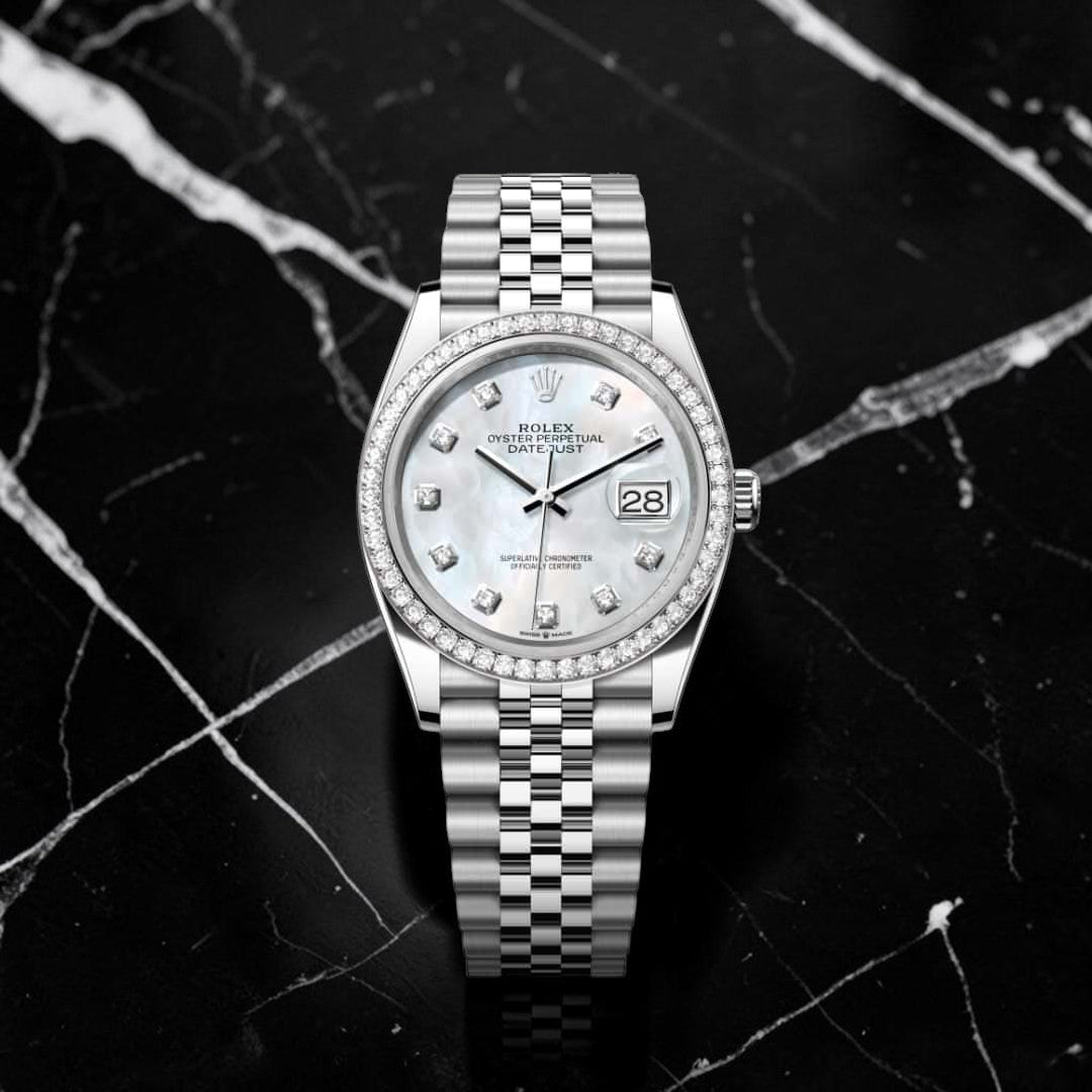 Rolex Datejust  Black Diamond Dial Stainless Steel Oyster 36mm Clone 1.1 Mens Watch