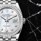 Rolex Datejust  Black Diamond Dial Stainless Steel Oyster 36mm Clone 1.1 Mens Watch