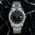 Rolex Datejust  Black Diamond Dial Stainless Steel Oyster 36mm Clone 1.1 Mens Watch